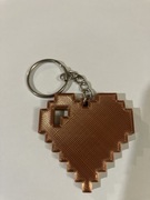Brelok Serce 8bit heart zawieszka minecraft