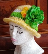 Szydelkowy kapelusik wielkanocny dla dziewczynki w wieku 5-8 lat 