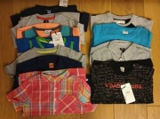 Zestaw bluzek dla chłopca 4-5 lat 11 sztuk,  7  nowych, buty rozm. 27