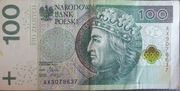 Banknot 100 zł seria AX