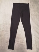 Szare jednokolorowe bawełniane spodnie legginsy F&F 158 jak nowe