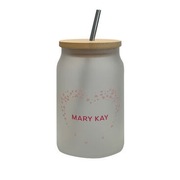 Mary kay - Szklanka kubek logowany z bambusowym dekielkiem , słomka