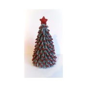 Choinka z makaronu srebrna 20 cm ozdoba świąteczna handmade