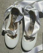 Balerinki białe skóra naturalna, Nowe rozm. 28