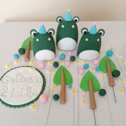 Żaby na tort roczek figurki dekoracje cukrowe 