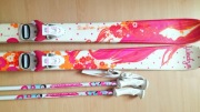 Narty 128 cm. dla dziewczynki + kije Rossignol