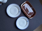 SPOŁEM 2 talerze i półmisek PRL    