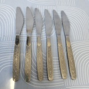 Stare noże stołowe Gerlach "pnącza" 6 sztuk całość za 65zł