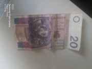 BANKNOT 20ZŁ Z NUMEREM SERYJNYM A0