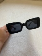 Czarne okulary przeciwsłoneczne grube oprawki 