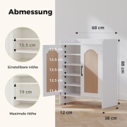 Szafka Mericonia, 5-poziomowa szafka z 2 drewnianymi drzwiami