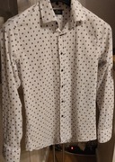 Koszula Wizytowa Biała w Dmuchawce, Długi Rękaw, Bawełna, Elastan Victorio