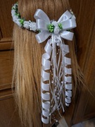 Wianek komunijny biało zielony