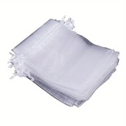 WORECZKI organza wesele BIAŁE 10sztuk PODZIĘKOWANIA gości ŚLUB KOMUNIA 7x9