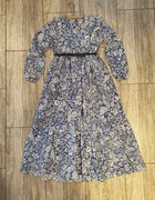 Sukienka maxi w kwiaty Boho etno cottagecore fairycore unikat 38/m