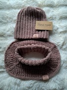 Czapka i komin dla dziewczynki baby merino wełna 