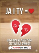 Naszywki haftowane serce dwie części 
