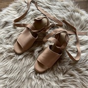 espadryle na koturnie wiązane karmelowe 38 h&m koturny lato do sukienki