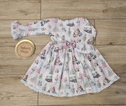 Sukienka świąteczna bawełna jersey Rozm 110 nowa handmade 