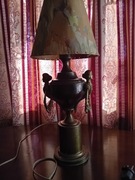 Lampa biurkowa mosiezna  Warsztat elektromech.Lampy stylowe Katowice 1973r