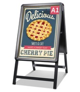 Stojak reklamowy A1 dwustronny potykacz aluminiowy czarny