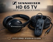 Sennheiser HD 65 TV + HZR 62 | Oryginalne słuchawki TV  Długi przewód Hi-Fi