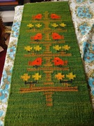 Ptasi sejm Cepelia PRL wełniany kilim ręcznie tkany prezent pod choinkę 