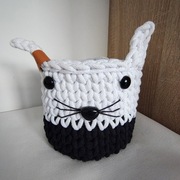Koszyczek kot – rękodzieło handmade | organizer | prezent