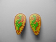 LEGO 2 x Tarcza ze smokiem zielony Smok 2586p4b Dragon Knights CASTLE