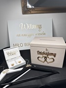 Zestaw ślub wesele pudełko na koperty pudełko obrączki tablica powitalna