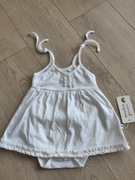 Body sukienka biała z falbanką r. 62 Nanaf Organic