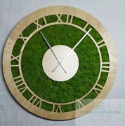 Zegar z mchem chrobotkiem 45 cm średnicy