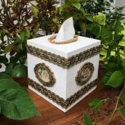 chustecznik 13x13x13 kwiaty róże retro vintage