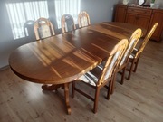 Solidny stół rozkładany (do 300 cm) + 12 krzeseł. Możliwy TRANSPORT!