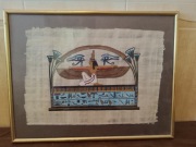 Bogini Maat obraz malowany na papirusie papirus egipski Egipt lata 70-te 