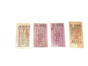 London Transport Buses ticket bilety stare 4 sztuki