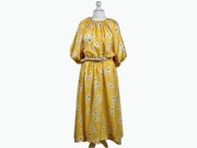 Sukienka maxi Lindex XL 44 wiskoza 100% żółta kwiaty bufki boho