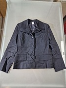 Granatowa Marynarka Żakiet na 3 Guziki Rozmiar S