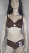 Komplet Biustonosz koronkowy 100C marki Gémo i majtki rozmiar L
