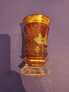 Biedermayer 1830 czeskie szklo uranowe  krysztal zloto
