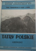 Tatry Polskie Giewont mapa Topograficzna 1:10000