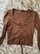 Brązowy top z wiązaniem 
