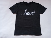 Bluzka damska T-shirt czarny napis LOVE łapka - rozm. 3XL około 42/44