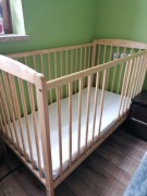 Łóżeczko dla dziecka drewniane sosnowe 120x60