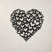 Ozdoba na ścianę, obraz ażurowy - 3D, Serca