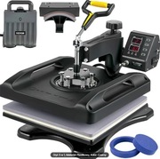 Prasa termiczna VEVOR 5 w 1, 38 x 38 cm,  kubków, koszulek, talerzy, czapek