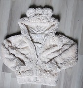 Śliczne kremowe futerko HM , kurtka 134-140, 8-10 lat