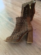 BOTKI Ażurowe PADAWA skóra naturalna rozmiar 38