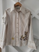 Koszula Vintage damska – Piękne Hafty, Paski, Styl Boho / Safari