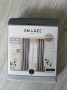 Szare zasłony welurowe  Smukee komplet dwóch zasłon na taśmie z tunelem 